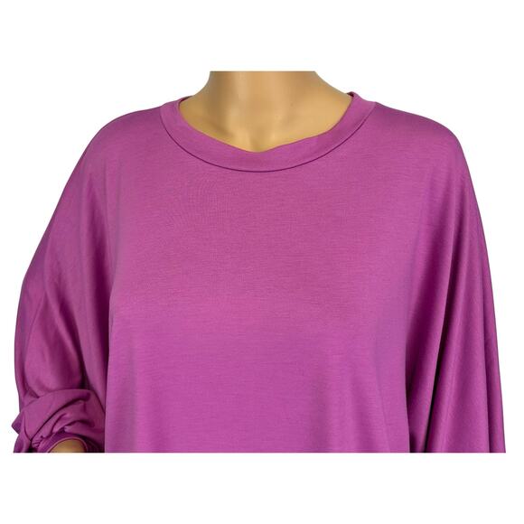 2/$30 Blue Blush Boxy Cropped Sweatshirt Purple Pink Oversized Size L - Picture 7 of 11